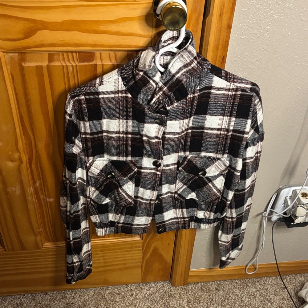 Plaid Black and White Women's Jacket